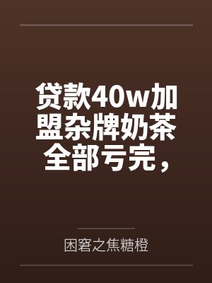 贷款40w加盟杂牌奶茶全部亏完，为还贷只能让老婆做妓女还债我也沦为伪娘绿奴by困窘之焦糖橙