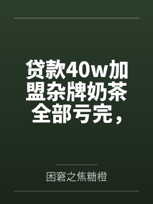贷款40w加盟杂牌奶茶全部亏完，为还贷只能让老婆做妓女还债我也沦为伪娘绿奴笔趣阁无弹窗