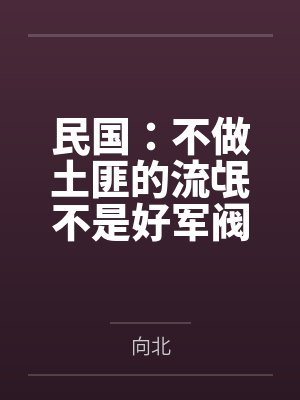 民国：不做土匪的流氓不是好军阀by唐富贵